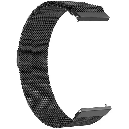 Ремешок DK CDK для Garmin Forerunner 255 / 255 Music 22mm Metal Milanese Loop Magnetic (09650) (black) - фото 2