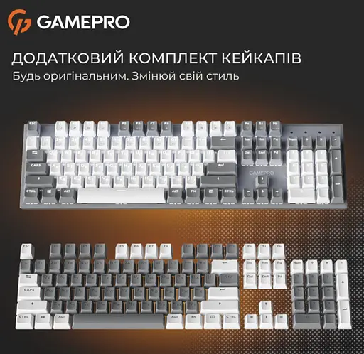 Клавіатура ігрова механічна GamePro MK-144-G Hot-Swap Outemu Red Switch USB Gray-White - фото 5
