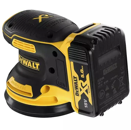 Аккумуляторная эксцентриковая шлифмашина DeWalt с АКБ и ЗУ DCW210P2 - фото 3
