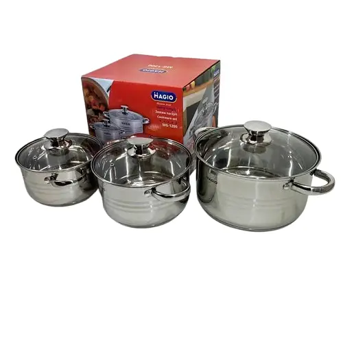 Набор кухонной посуды Magio MG-1200 с нержавеющей стали 2,6 л 3,6 л 6,1 л - фото 4