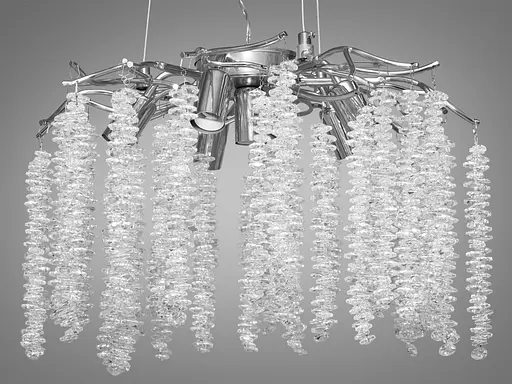 Изящная подвесная хрустальная люстра Глициния, 6 ламп, хром - фото 1