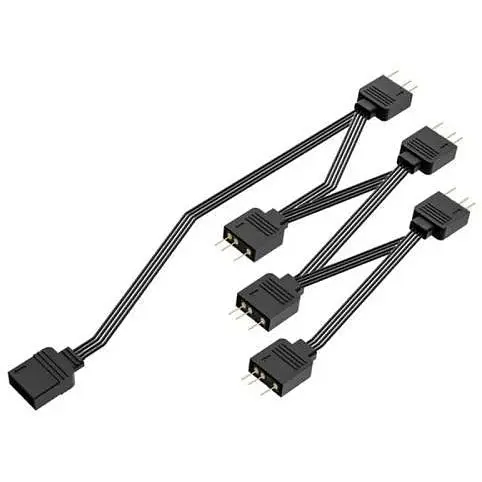 Кабель-сплиттер ID-Cooling FS-06 ARGB черный для подключения шести 4-pin вентиляторов к разъему материнской платы или хаба - фото 1