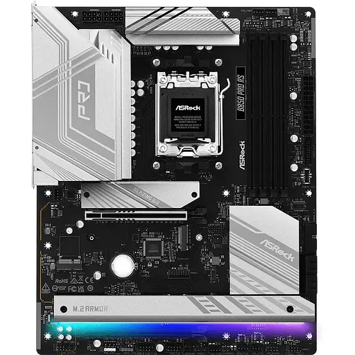 Материнская плата ASRock B850 Pro RS (AM5/B850, 4xDDR5, 2xPCIex16, HDMI/DP, 4xSATAIII, 4xM.2, 2.5GLan, ATX) - фото 6
