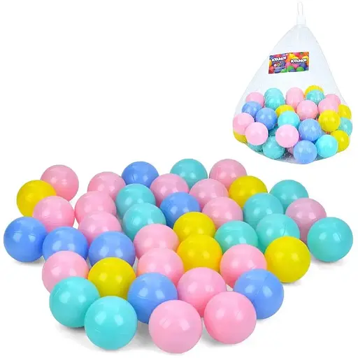 Набор шариков для сухого детского бассейна MR 1409, 40 шт. 5.5 см (голубой, розовый, синий, желтый)