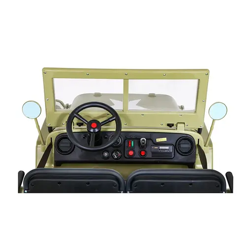 Електроавтомобіль військовий Ramiz Retro MP3 LED 12 В, зелений (PA.JH-101.ZIE) - фото 10