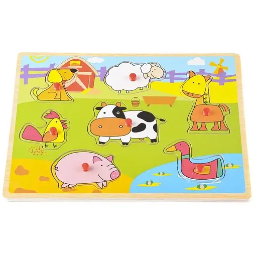 Игрушка для развития деревянный вкладыш Ферма IE117