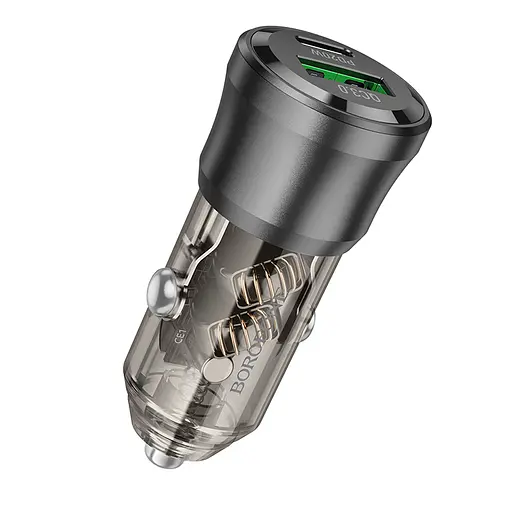 Автомобильный зарядный прибор BOROFONE BZ25 Journey PD38W(1C1A) car charger Transparent Black - фото 6