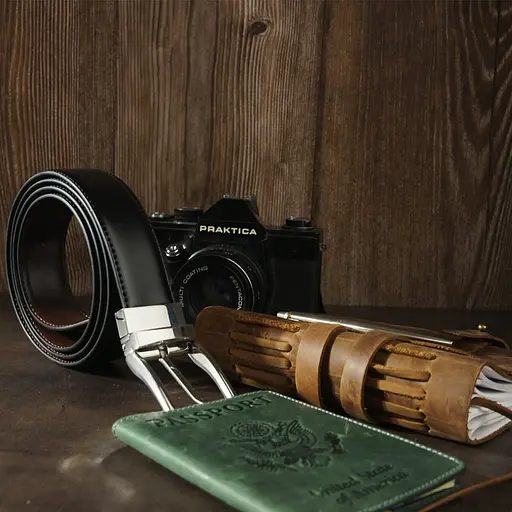 Ремінь шкіряний Vintage чоловічий 115х3,3 см acs0014863 - фото 6