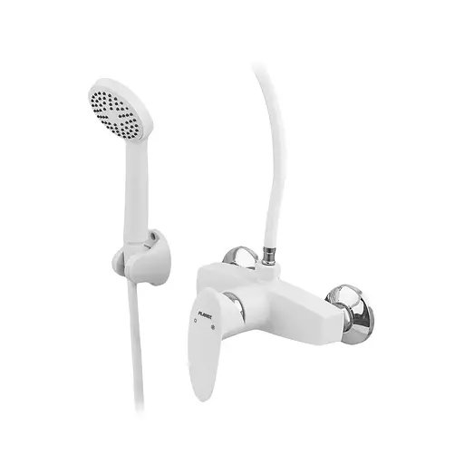 Змішувач для душу з лійкою Plamix Cezar-003 SET white PM0665 Білий - фото 1