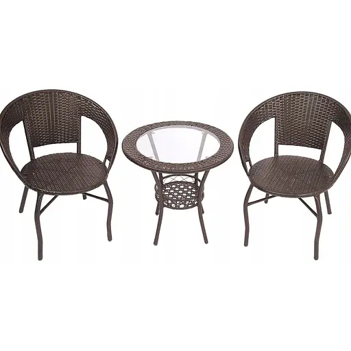 Набір садових меблів Jumi Saturn стіл та 2 стільці коричневий - фото 2