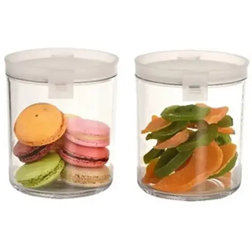 Набор акриловых контейнеров Motek Jarlock 2 шт круглой формы на 0,65 л (JAR-SET) - фото 1