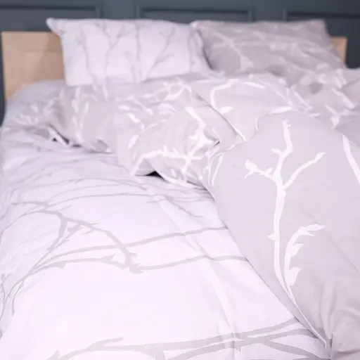 Простирадло MirSon Ranforce Elite Elegant Mist біло-сірий 110 х 160 см (2200013009610) - фото 1