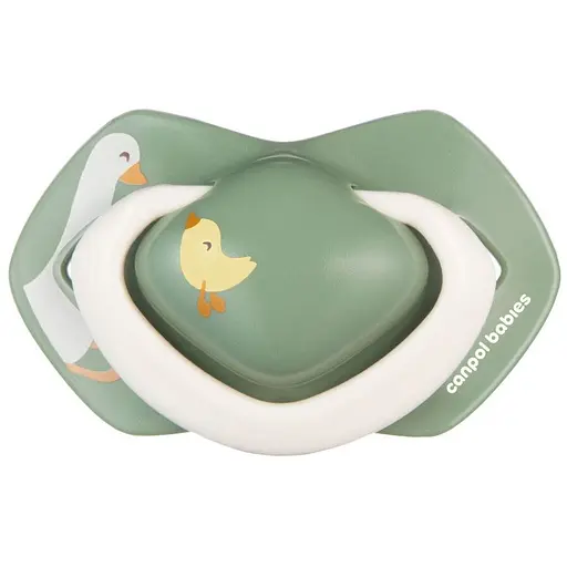 Пустышка Canpol babies Light touch Гуси силиконовая симметричная 0-6 мес. 2 шт. зеленая с белым (22/667) - фото 2