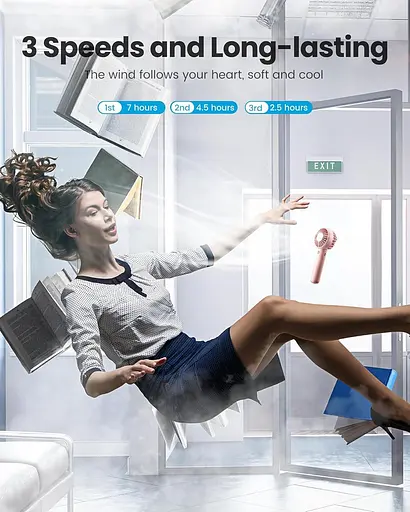 Міні-портативний вентилятор Gaiatop 3 швидкості - фото 4