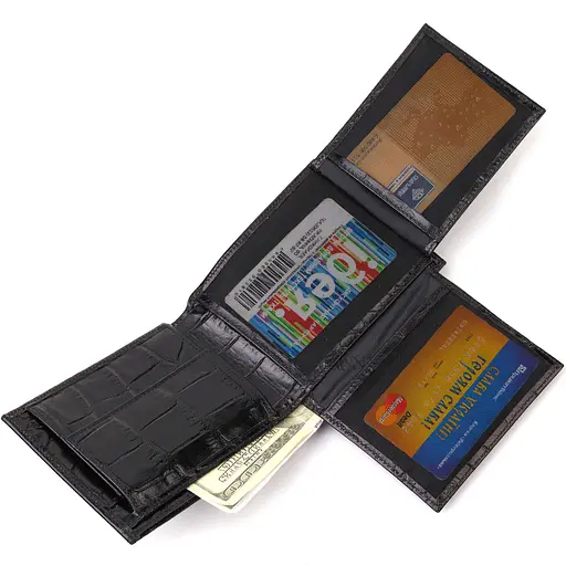 Мужской кожаный кошелек Canpellini 12х9.6х2 см acs0025592 - фото 5