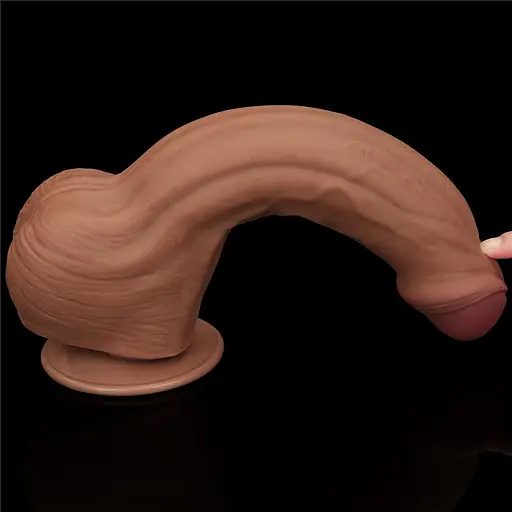 Фаллоимитатор LoveToy Sliding-Skin Dual Layer Dong 29 см коричневый - фото 11