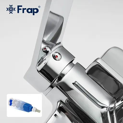 Душевая система Frap F2461, поворотный излив - переключатель на лейку, 3 режима, белый/хром - фото 6