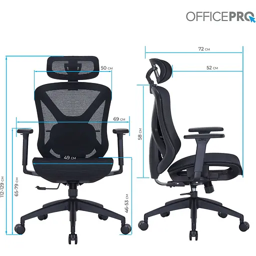 Офісне крісло Officepro Atlas OC630-B-B-B Black [148898] - фото 7