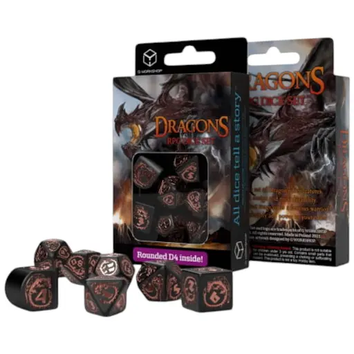 Набор кубиков Dragons Modern Dice Set Obsidian , 7 шт. (RDRA07)