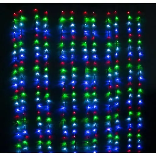 LED гірлянда Водоспад 3х2м від мережі 400 світлодіодів Довговічна різдвяна гірлянда-штора для святкового декору будинку Кольорова - фото 1