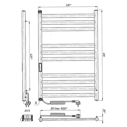 Электрический полотенцесушитель Laris Кватро П10 500x800 Е левый S 73207656, Хром, Левое, Электронный - фото 6