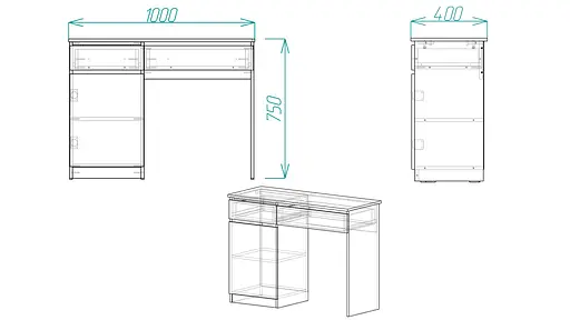 Стіл комп'ютерний Віто Ferrum-decor 750x1000x400 ДСП Біле 16 мм (FRD-104818) - фото 4