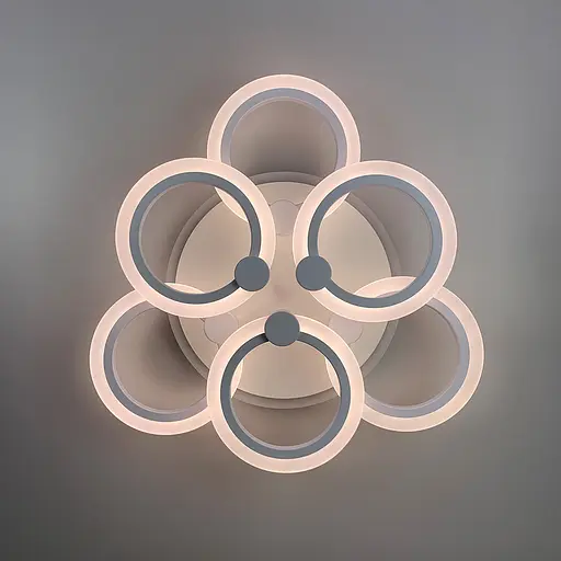 Світлодіодна біла люстра Senta на 6 кілець Line.F A 2374/3+3S WH - фото 6