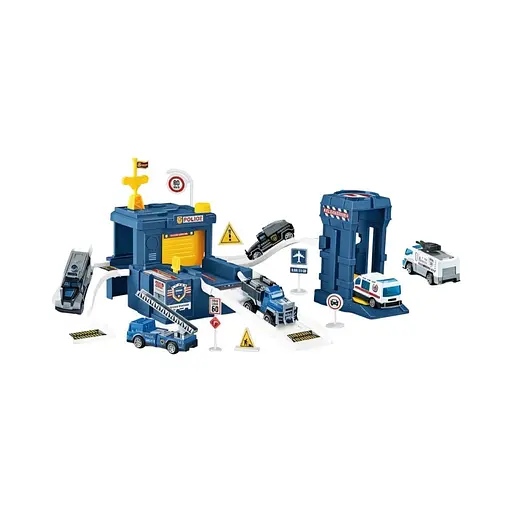 Парковка 652 J36 Полиция с механическим подъемником, 2 машинки 1:64