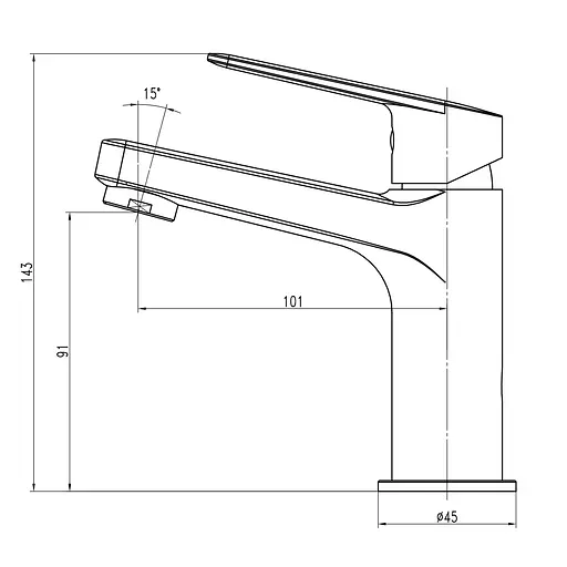 Смеситель для умывальника Topaz Capri TCA-15207-H44-BL картридж D25 H=140 шланги 45см Черный матовый - фото 8