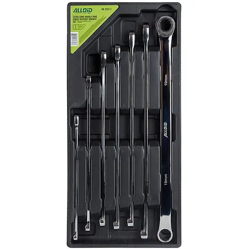 Набір ключів Alloid подовжених накидних з тріскачкою 8-19 мм 7 предметів (NK-9703-7) - фото 2