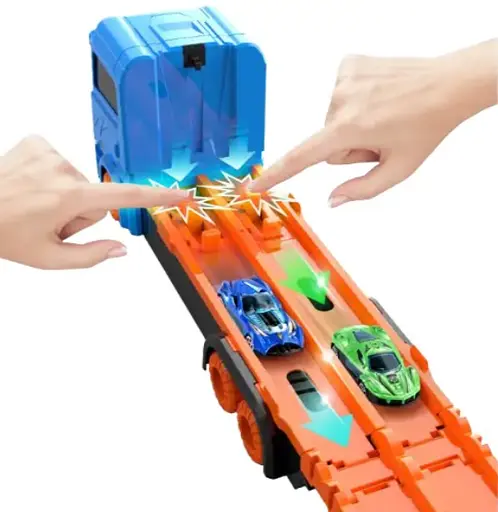 Трейлер із розкладною дорогою МН-156 ігровий трек з 2 машинками - фото 2