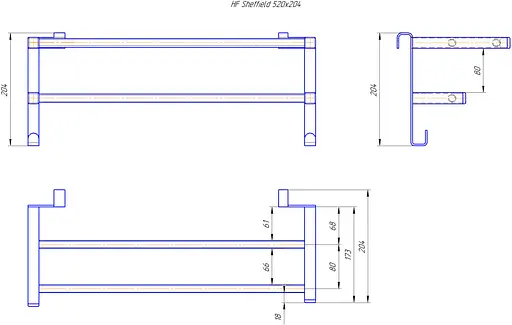 Полиця для рушникосушарки HF Sheffield 520x204 3.0.1100.13.WM, Білий матовий - фото 5