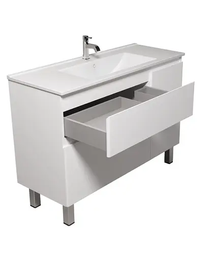 Тумба Мойдодир Baki 120-U з умивальником SU-120 Білий - фото 7