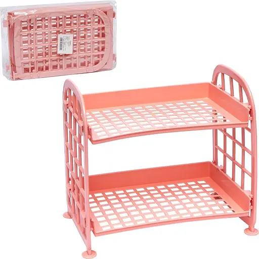 Органайзер-полиця пластикова 2 яруси в асортименті 22 x 20 x 14 см - фото 4