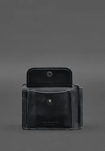 Кожаный портмоне 13.0 зажим Черный Crazy Horse - фото 7