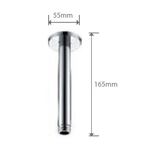 Кронштейн для душової лійки зі стелі 165 мм IMEX чорний матовий BTR006/NG Чорний матовий - фото 2