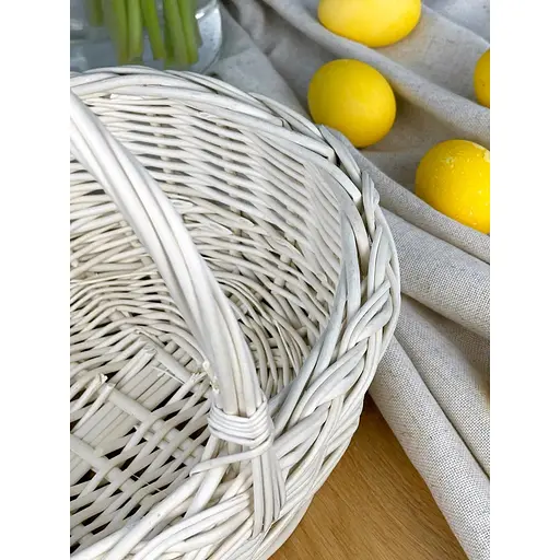 Великодній кошик із лози з однією ручкою Буковина Білий - фото 6