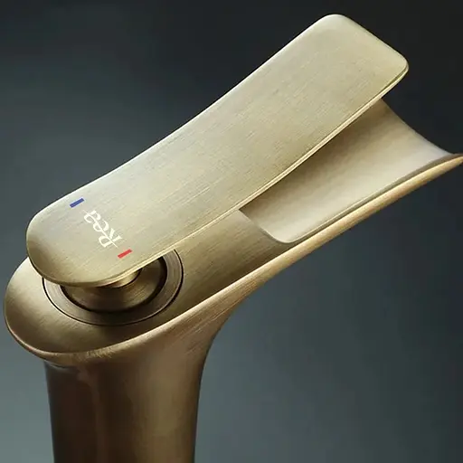 Смеситель для умывальника Rea Laguna antique brushed gold высокий REA-B8120 Бронза - фото 5