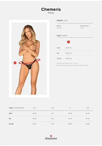 Трусики-стрінги Obsessive Chemeris M/L чорний - фото 9