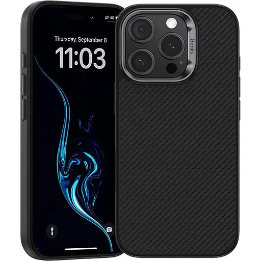 Чехол Benks ArmorPro Kevlar Case 600D MagSafe для Apple iPhone 16 Pro Black [155190] - фото 1