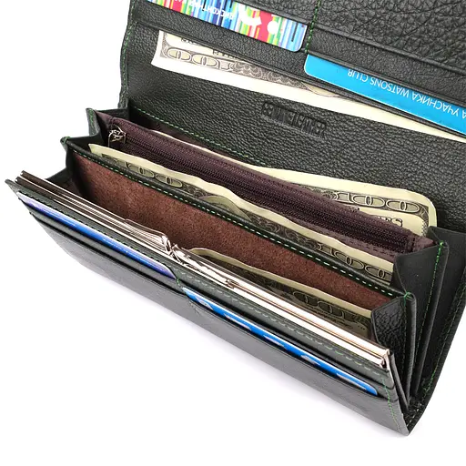 Кошелек в два сложения из натуральной кожи ST Leather 19х9х3 см acs0029693 - фото 8