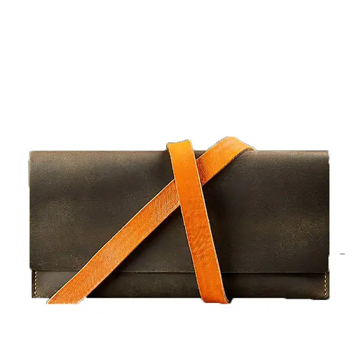 Кожаный тревел-кейс Voyager 1.0 темно-коричневый с оранжевым. - фото 5