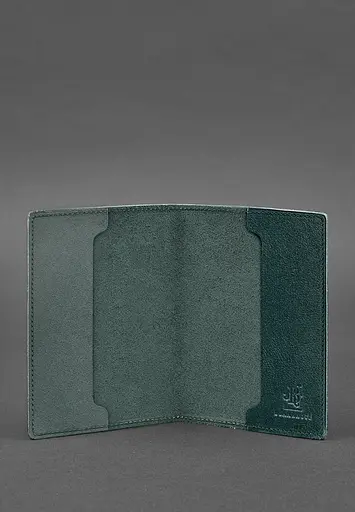 Кожаная обложка для военного билета 7.0 зеленая - фото 5