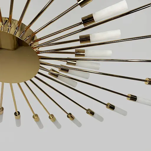 Потолочная золотая люстра в форме солнечной вспышки на 42 плафона G4 Ø 135х120 см | Line F | Ст. 1279/42 GD - фото 2