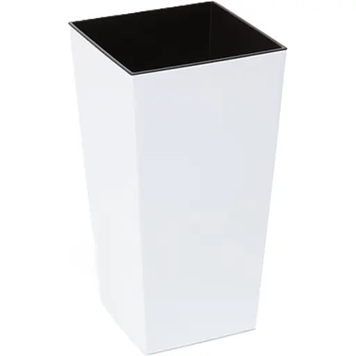Вазон Lamela 25 см з вкладом білий (000024455) - фото 1