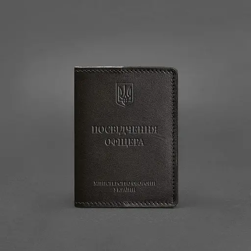 Кожаная обложка для удостоверения офицера 9.0 темно-коричневая - фото 5
