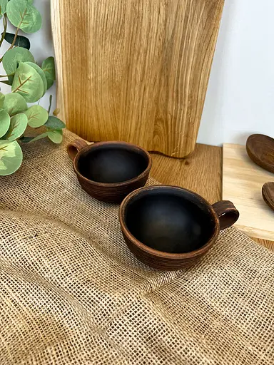 Чашка керамічна (глиняна) різьблена 200 мл - фото 2