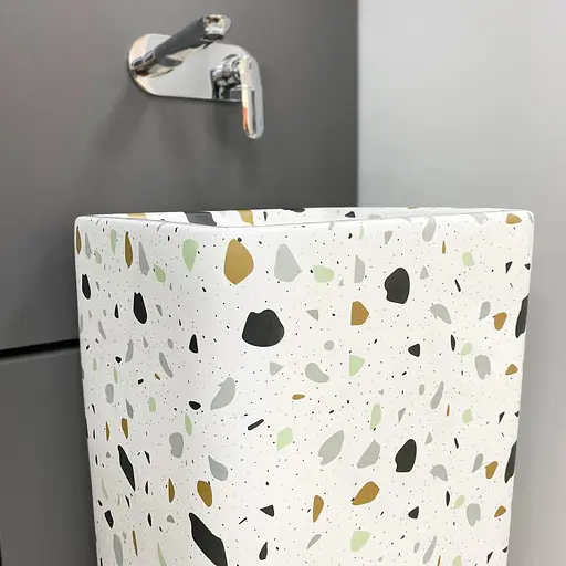 Умивальник VBI Lukka terazzo glossy напольний VBI-019009, Білий - фото 4