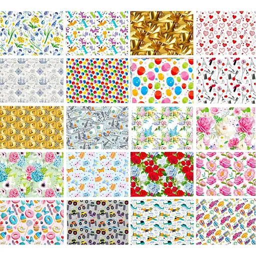 Папір пакувальний "Мікс" GWP2024-4/1 90*64см, Ціна за 1 лист (4823089228358) Микс - фото 1