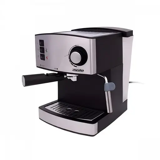 Кофеварка рожковая кофемашина Mesko MS 4403 капучинатор стильная Польша серая 15 Бар 850 Вт - фото 2